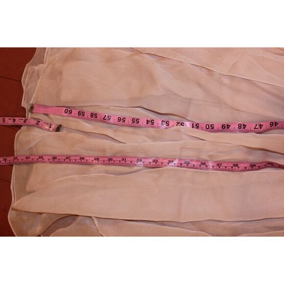 Adrianna Papell Blush One Shoulder Evening Gown Size 14.Long Ruffled Dress - Picture 4 of 7